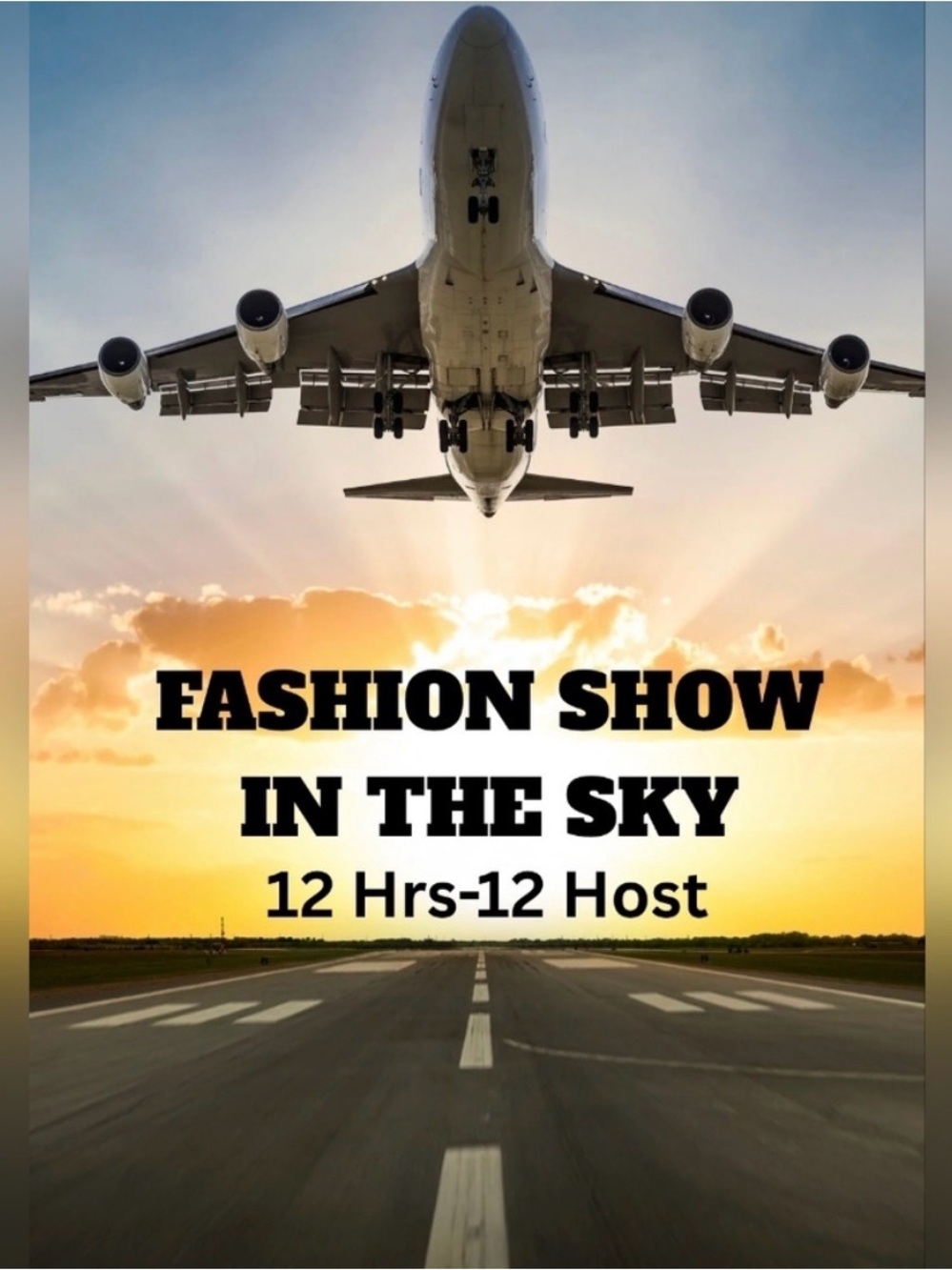 Airplane Fashion Show Poster - Sunset Yellow and Black